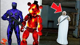 CAN LAVA FREDDY amp BLACK PANTHER DEFEAT GRANNY GTA 5 Mods FNAF RedHatter [upl. by Sira717]