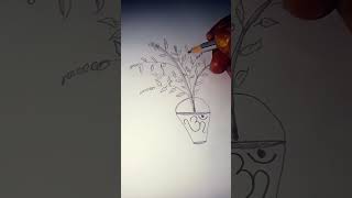 Mere Tulsi ke gamle per Om likha haishortvideo art youtubeshorts drawing love [upl. by Bobinette]