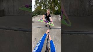 he switched up quick💀 scooter skatepark fail funny comedy sad skate bike diy spanner [upl. by Agnella655]