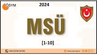 MSÜ 2024 İLK 10 SORU msü2024 msü [upl. by Remos]