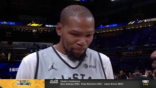 Kevin Durant Interview  2024 NBA AllStar Practice [upl. by Idelle]