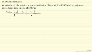 pH of Dilute Solution Example [upl. by Erreipnaej454]