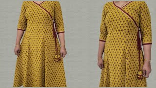 Angrakha Pattern Kurti Cutting And Stitching  Panel Cut Angrakha Pattern Kurti [upl. by Evangeline27]