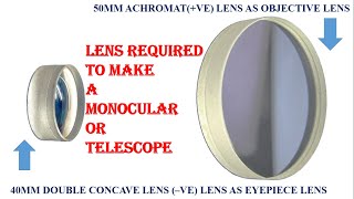 ACHROMATIC LENS AS OBJECTIVE LENS amp EYEPEICE LENS REQUIRED TO MAKE A MONOCULARBINOCULAR TELESCOPE [upl. by Swiercz]