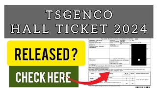 TSGENCO Hall Ticket 2024  How To Check TSGENCO Hall Ticket 2024 [upl. by Imuya]