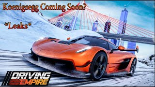 Koenigsegg Coming Soon  Driving Empire  koenigsegg drivingempire [upl. by Amikay]