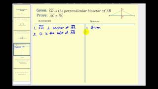 Proof Perpendicular Bisector Theorem [upl. by Ilrebmik]