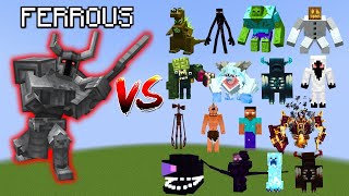 Ferrous Wroughtnaut vs All Minecraft Bosses Mob Battle [upl. by Hayley946]