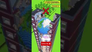 Giant Earth landing on a Building From Giant to Small minecraft shorts kids gaming [upl. by Neenad82]