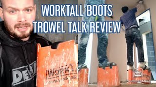 PLASTERING USING WORK TALL BOOTS TROWEL TALK REVIEW [upl. by Shelli]