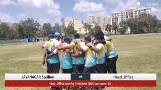 Live Cricket Match  JAYANAGAR Stallion vs HeadOffice  01Oct24 1200 PM 15 overs  JOYALUKKAS PR [upl. by Enirac]