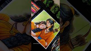 Siya Ram Drawing Colour ❤️‍🩹✍️😍 Ram Sita Drawing shorts sitaram shreeram drawing art [upl. by Waldon]