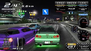 Nissan GTR R34  Osaka amp Fukuoka Ghost Battle Wangan Midnight Maximum Tune 6 湾岸マキシ6 [upl. by Edivad60]