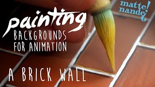 How To Paint A Brick Wall  Painting Backgrounds for Animation  Nicker Poster Colour [upl. by Llertram]