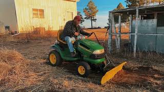 Excavating with a john Deere lawn tractor [upl. by Lanette72]