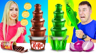 CRAZY CHOCOLATE FOUNTAIN FOOD CHALLENGE BY CRAFTY HYPE  ME VS MY BEST FRIENDS FOOD BATTLE [upl. by Ecinreb971]