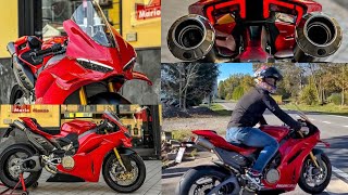 2025 DUCATI PANIGALE V4S AKRAPOVIČ TITANIUM Full Exhaust System Sound Walkaround Sound FlyBy HD [upl. by Greenquist]