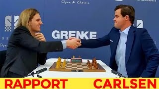 Magnus Carlsen 2823 vs Richard Rapport 2708  GRENKE Chess Classic and Open 2024R1 [upl. by Ilrebma122]