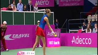 Fed Cup Highlights Lucie Safarova v Francesca Schiavone [upl. by Melmon]