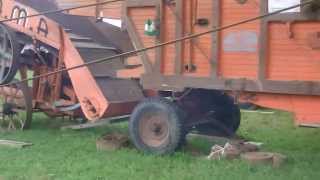 threshing wheat with stationary engine of 1908 [upl. by Ahnavas382]