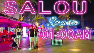 WALKING 4K SALOU SPAIN 0100AM  WALKING TOUR  Salou Nightlife Wednesday tour 4k HDR 20 June 2024 [upl. by Neztnaj]