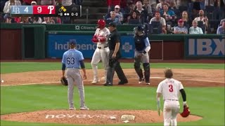 Tampa Bay Rays Philadelphia Phillies BENCHES CLEAR Nick Castellanos HBP  Edwin Uceta EJECTED [upl. by Hammerskjold]