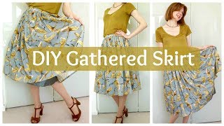 How to sew a gathered skirt without a pattern [upl. by Nonnairb]