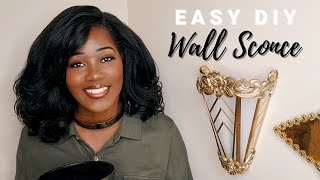 How to easily make beautiful DIY GOLD WALL SCONCES [upl. by Idnahk]