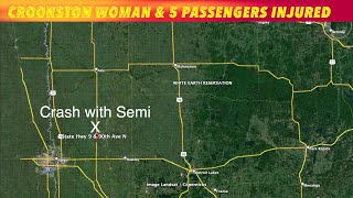 Crookston Woman amp 5 Passengers Injured In Crash With Semi [upl. by Ahdar332]