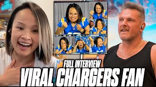 Chargers Fan Who Went Viral Says She Isnt A Plant Or Actor quotIm Like That Every Gamequot  Pat McAfee [upl. by Yram]