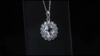 Petalite Neon Apatite amp White Zircon Pendant Necklace In Rhodium over Sterling Silver 430ctw [upl. by Forester494]