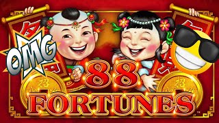 SUPER BIG WIN BONUSES amp RETRIGGERS on 88 FORTUNES SLOT MACHINE AMAZING GAME [upl. by Etat]