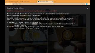 Solved BREAKING CHANGE webpack 5 used to include polyfills for nodejs core modules by default [upl. by Lecia532]