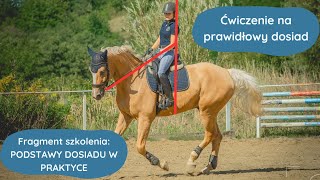 Ćwiczenie na prawidłowy dosiad  fragment szkolenia quotPodstawy dosiadu w praktycequot [upl. by Anahsed]