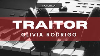 Olivia Rodrigo  traitor Acoustic Karaoke Higher Key [upl. by Aryaz637]