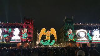 Alumbrado del Mes Patrio en el Zócalo de CDMX [upl. by Naashom593]