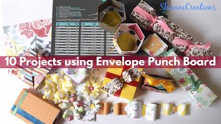 10 Projects using Envelope Punch Board Envelope Punch Board Craft Ideas [upl. by Ahk]