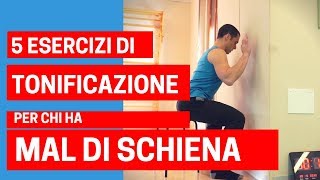 5 esercizi di TONIFICAZIONE per chi ha MAL DI SCHIENA [upl. by Rigby]