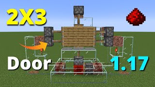 Minecraft Simple Redstone Door 2X3 Tutorial  Piston Door In Minecraft 117 [upl. by Tnilf]