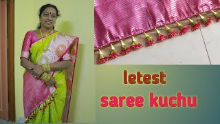 Saree kuchu  7  How to make saree kuchu in telugu ll trendy saree tassels [upl. by Atirehgram304]