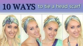 10 different ways to wear 1 scarf on your head How to tie a headscarf turban and headband style [upl. by Alled]