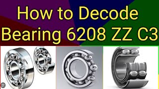 How to Decode Motor Bearing  What is ZZ in Bearing  What is C3 in Bearing [upl. by Amzu]