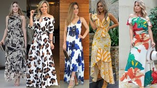 Maxi vestidos estampados tendencia primavera  verano 2025 [upl. by Annairol]