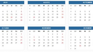 Colombia calendario festivos 2018 [upl. by Ellenyl]