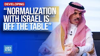 Saudi Arabia No Peace Without Palestinian Statehood  Dawn News English [upl. by Brendan16]