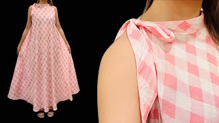 🌹 You dont have to be a tailor to sew this dress  cutting and sewing dress this way is easy [upl. by Arvid495]