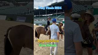 McLain Ward congratulates Carsyn after a successful final small pony victory at the USEF Pony Finals [upl. by Kalie355]