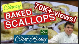 BAKED SCALLOPS RECIPE  Cheesy Baked Scallops  True Pinoy Chef [upl. by Elyc904]