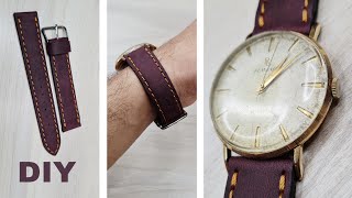 how to change your leather watch strap⭕️ strap repair restoration ⭕️ Rumanel watch [upl. by Marquis]