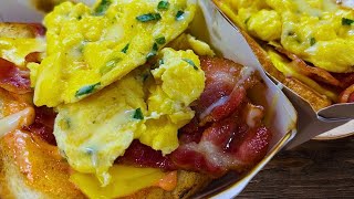 🔥🥪 Breakfast in 5 minutes omelette bacon toast bread watch and do it yourself [upl. by Ana]